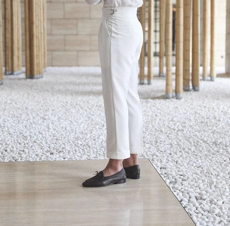 Straight ejecutivo high-waist trousers