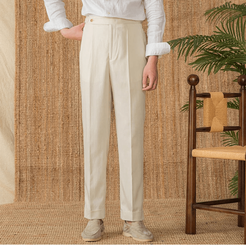 Summer straight fit elegant trousers