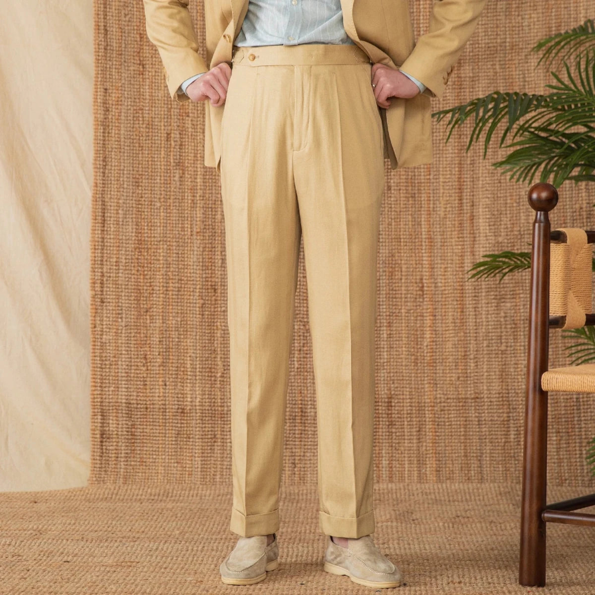 Summer straight fit elegant trousers