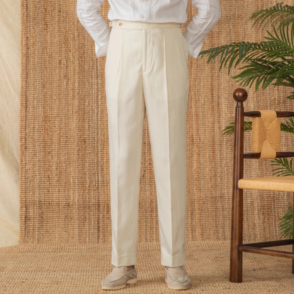 Summer straight fit elegant trousers