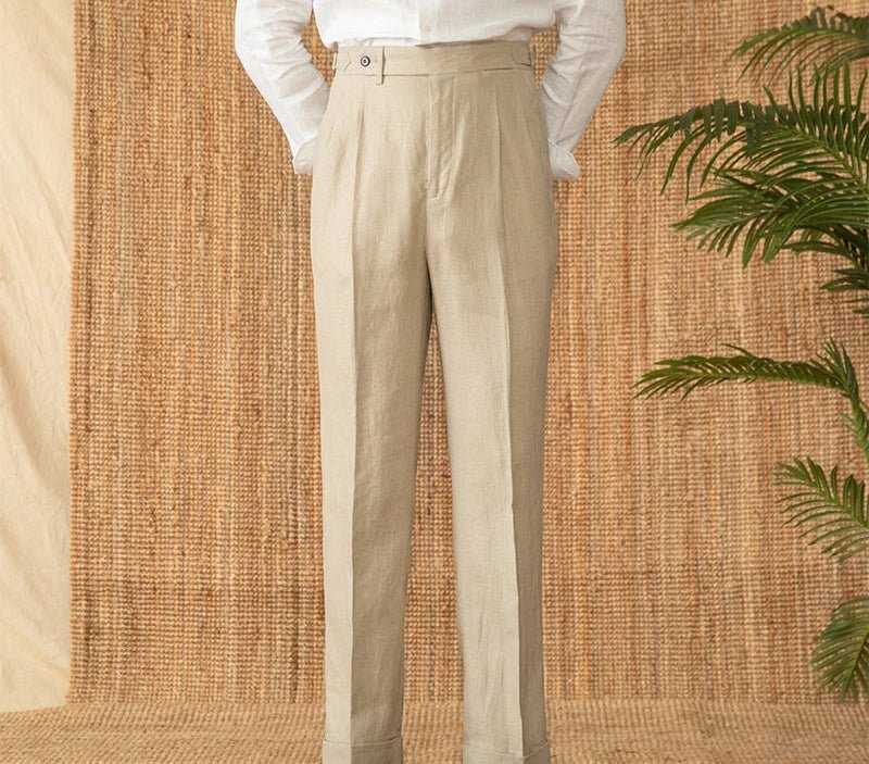 Summer straight fit lightweight trousers