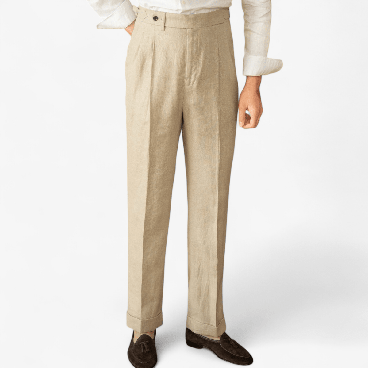 Summer straight fit lightweight trousers