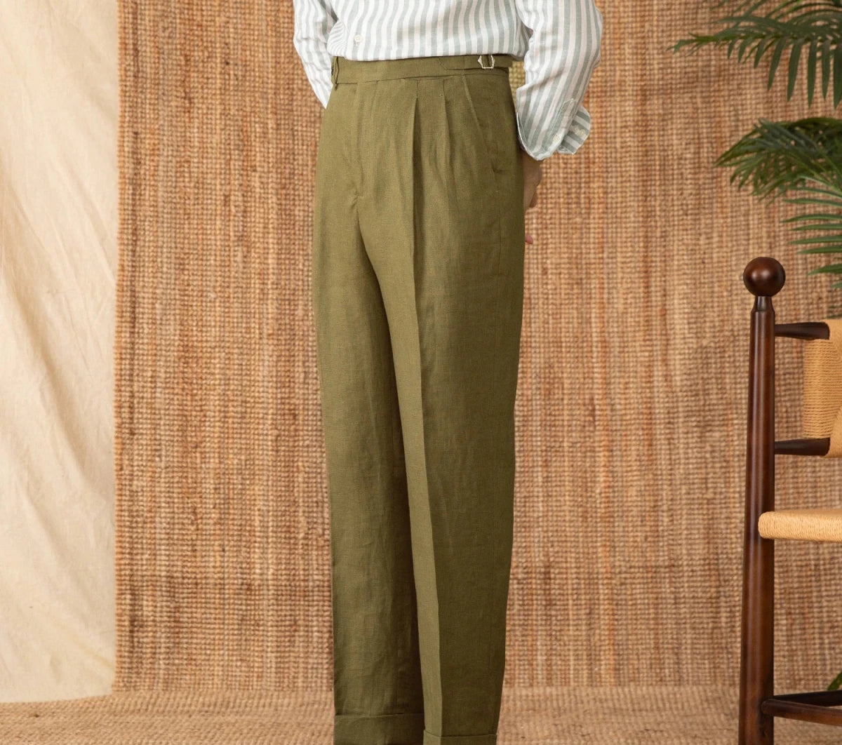 Summer straight fit lightweight trousers
