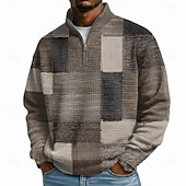 Sudadera geométrico a cuadros Waffle para hombre