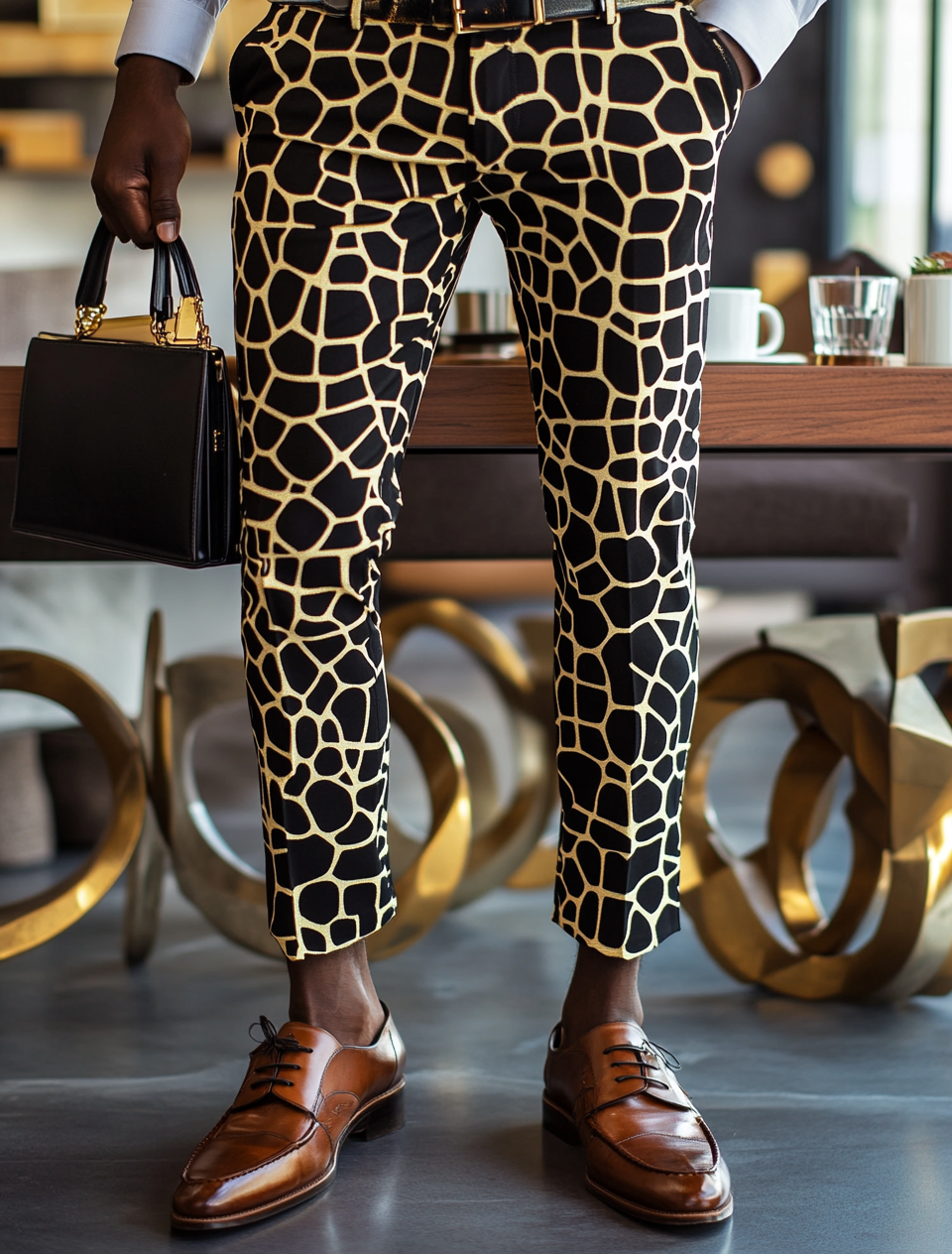 High elastic fabric de lujo casual de moda trousers para hombre