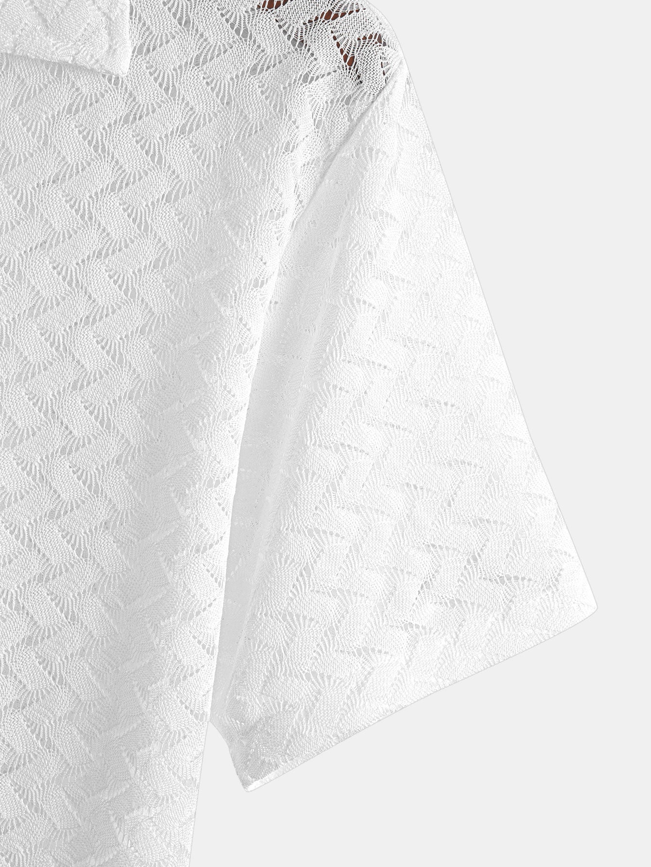 Camisa Hollow Out Textured Cuban