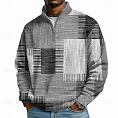 Sudadera geométrico a cuadros Waffle para hombre