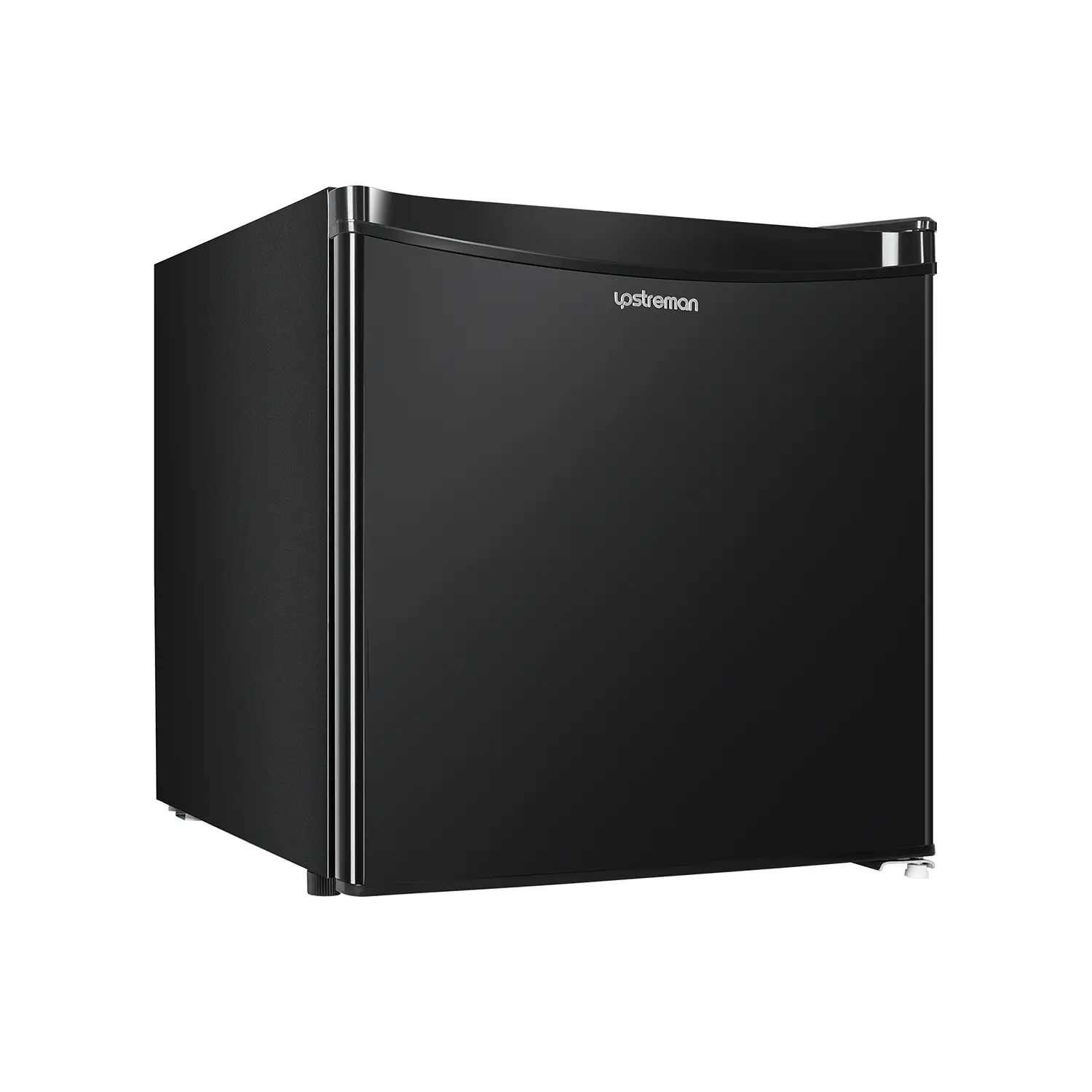 Upstreman Mini refrigerador con congelador de 1.7 pies cúbicos, termostato ajustable, ahorro de energía, bajo ruido, refrigerador compacto de una sola puerta para recámara, oficina, recámara, negro-FR17