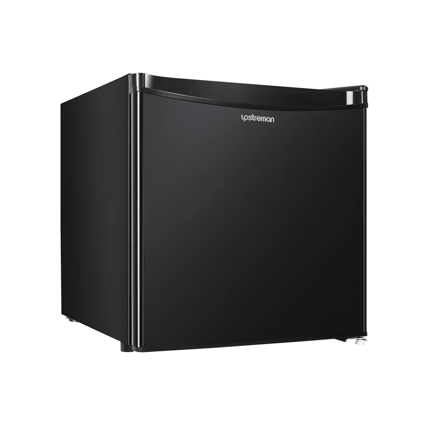 Upstreman Mini refrigerador con congelador de 1.7 pies cúbicos, termostato ajustable, ahorro de energía, bajo ruido, refrigerador compacto de una sola puerta para recámara, oficina, recámara, negro-FR17