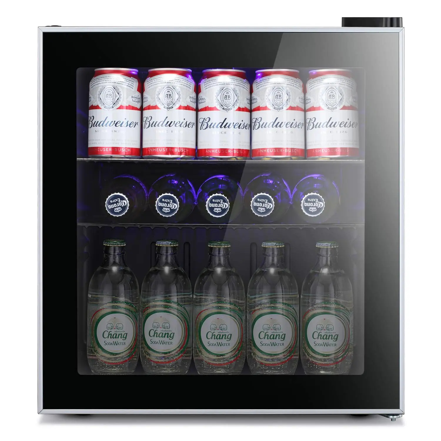 Antarctic Star - Mini refrigerador para nevera, 1.3-2.4cu.ft., bodega, puerta de vidrio para cerveza y soda, vino, dispensador de bebidas pequeñas, puerta frontal transparente extraíble para el hogar