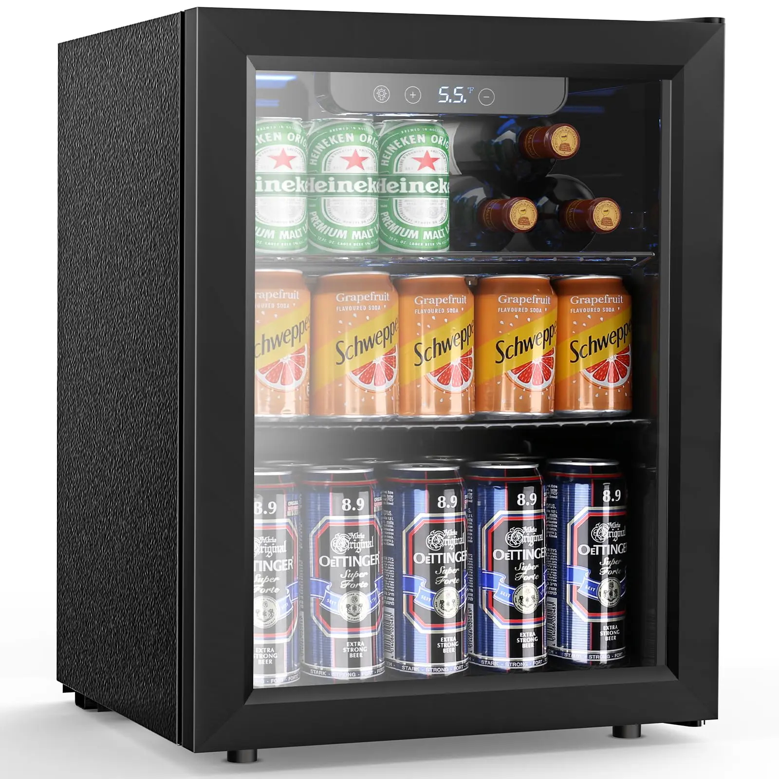 Antarctic Star - Mini refrigerador para nevera, 1.3-2.4cu.ft., bodega, puerta de vidrio para cerveza y soda, vino, dispensador de bebidas pequeñas, puerta frontal transparente extraíble para el hogar
