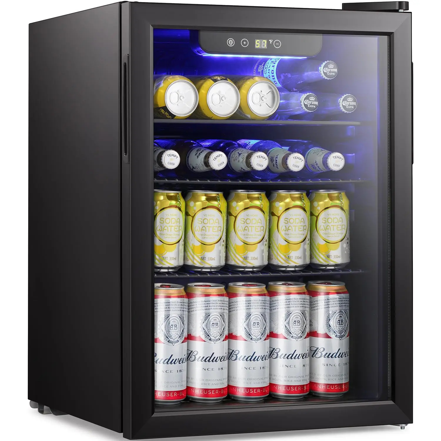 Antarctic Star - Mini refrigerador para nevera, 1.3-2.4cu.ft., bodega, puerta de vidrio para cerveza y soda, vino, dispensador de bebidas pequeñas, puerta frontal transparente extraíble para el hogar