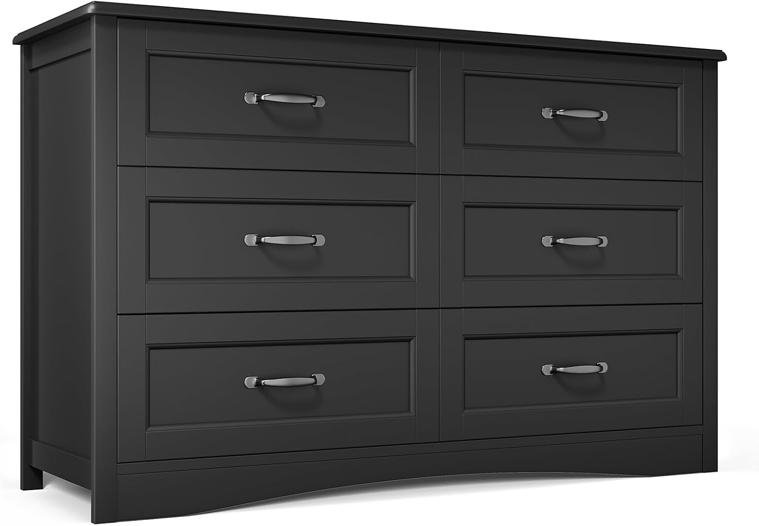 Gizoon - Cómoda de 6 cajones para recámara, cómoda de 47 pulgadas más grande con asa mental para habitación de niños, cómoda blanca con 6 cajones de almacenamiento para sala de estar, entrada y