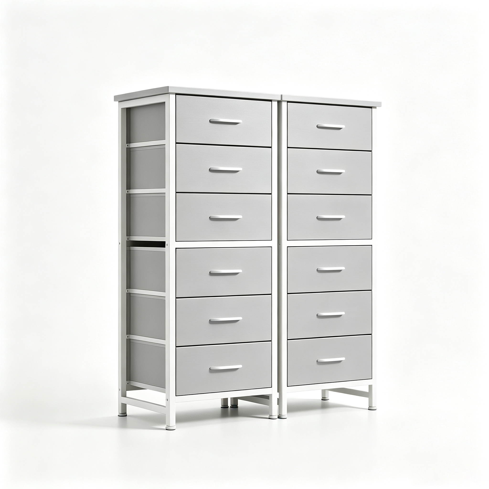 Sweetcrispy - Cómoda de Tela Alta para recámara, cómoda Delgada de 6 cajones, Torre de Almacenamiento Estrecha con Tapa de Madera y Marco de Metal, mesita de Noche Vertical para clóset, Muebles de