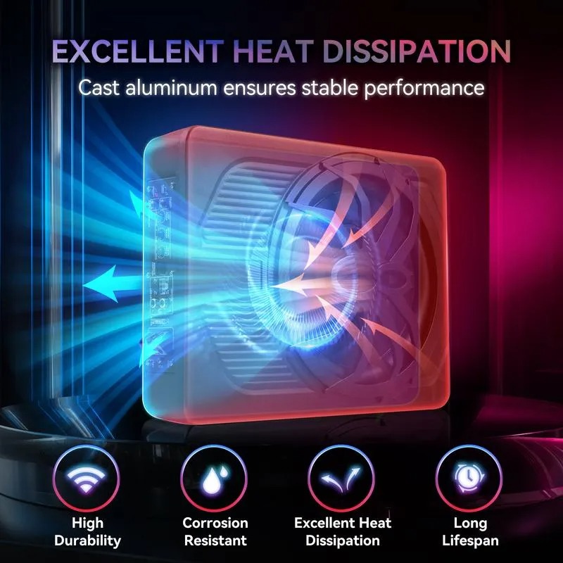 Subwoofer para coche ANDEMAN de 1200 W con control por aplicación y luz LED de colores, subwoofer plano de 10 pulgadas para debajo del asiento con amplificador integrado y entrada de alta/baja impedancia, altavoz de graves para coche/camioneta/SUV/Jeep/mo