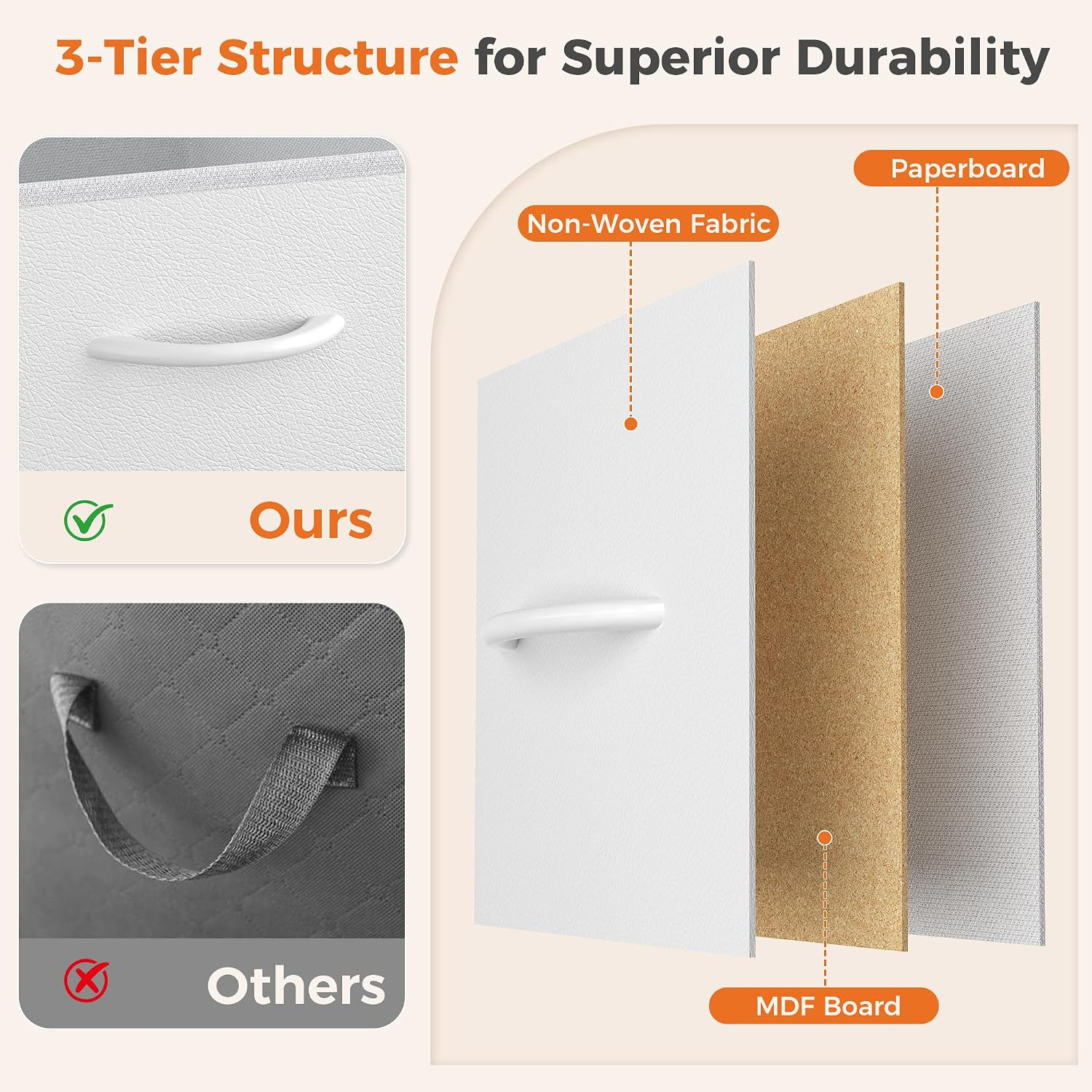 Sweetcrispy - Cómoda de Tela Alta para recámara, cómoda Delgada de 6 cajones, Torre de Almacenamiento Estrecha con Tapa de Madera y Marco de Metal, mesita de Noche Vertical para clóset, Muebles de