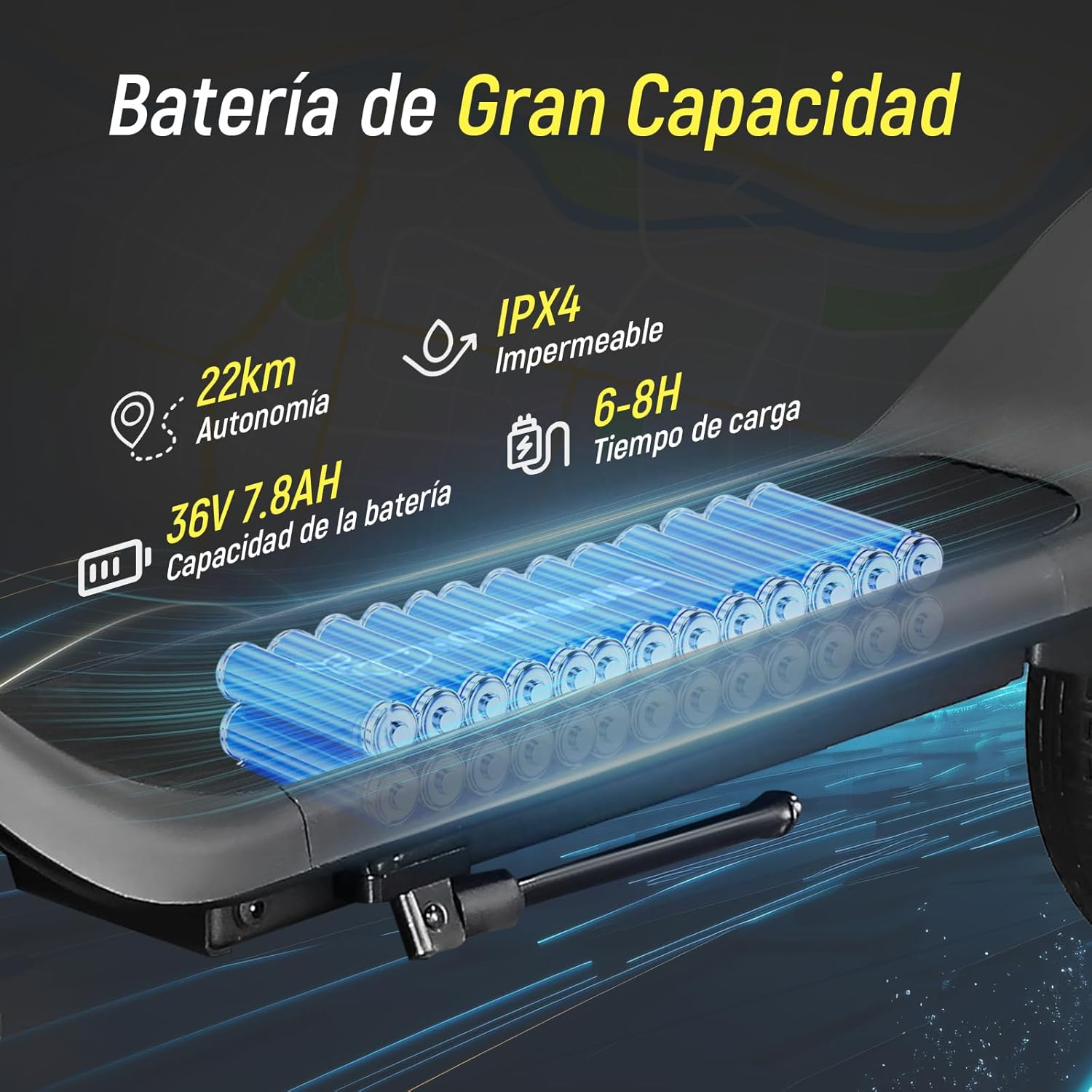 HONEYWHALE M1 MAX/S2 MAX Scooter Eléctrico 500W-32KM/H-22KM Patin Electrico | Diseño Plegable, Doble Suspensión, Neumáticos Inflables de 10", APP Bluetooth, Doble Freno e Intermitentes, Más Comodidad