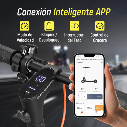 HONEYWHALE M1 MAX/S2 MAX Scooter Eléctrico 500W-32KM/H-22KM Patin Electrico | Diseño Plegable, Doble Suspensión, Neumáticos Inflables de 10", APP Bluetooth, Doble Freno e Intermitentes, Más Comodidad