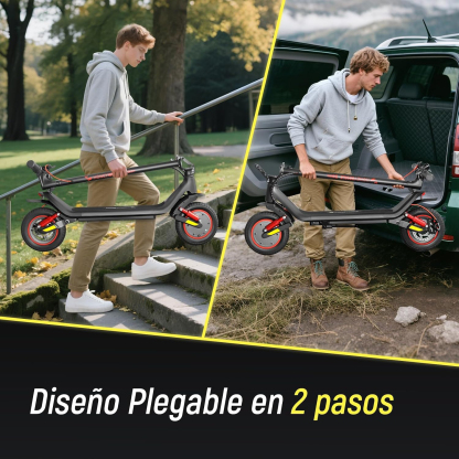 HONEYWHALE M1 MAX/S2 MAX Scooter Eléctrico 500W-32KM/H-22KM Patin Electrico | Diseño Plegable, Doble Suspensión, Neumáticos Inflables de 10", APP Bluetooth, Doble Freno e Intermitentes, Más Comodidad