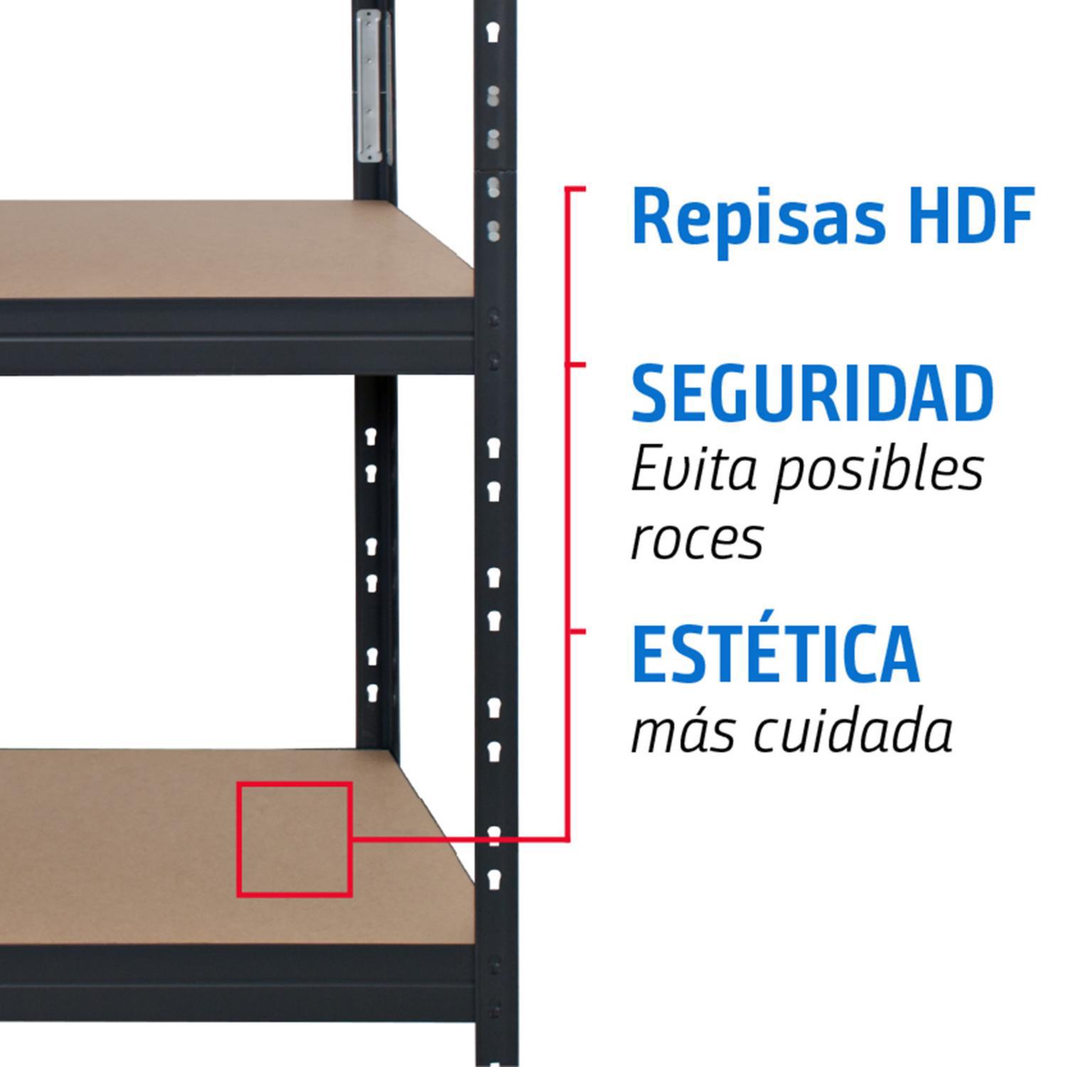 Estante Rivet 5 Nivel(es) 90x176x40 cm Gris