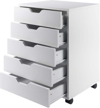 Winsome Wood Halifax 5-Drawer Cabinet, Blanco