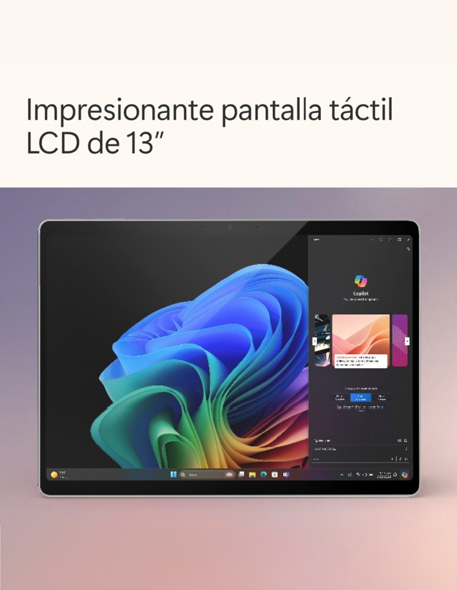 Laptop thin & light Microsoft Surface Pro Copilot+ PC 13 pulgadas Full HD Snapdragon X Plus Qualcomm Adreno 16 GB RAM 512 GB SSD