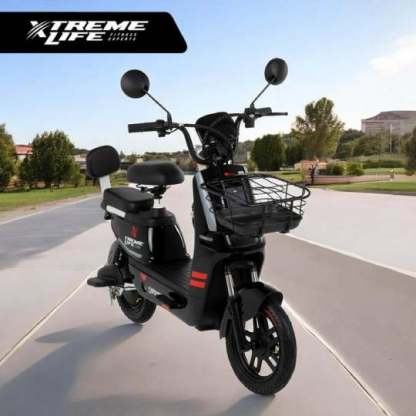 Bicicleta Xtreme Life SKYMTRBIKE Con Canastilla Moto Electrica 50 Km 350w 0-33km/h Color Negro
