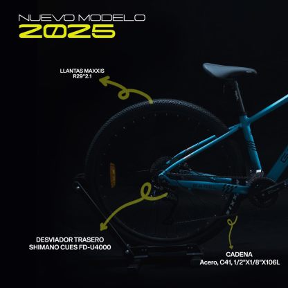 GRAVEL Bicicleta de Montaña Barel | Bicicleta R29 - Cuadro Aluminio 15 kg | Transmisión Cues 18V | Frenos Hidráulicos y Llantas Kenda