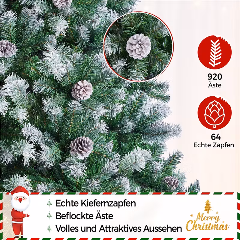   de navidad artificial   con pino   de nieve y   plegable con soporte metálico Detalles del producto 2