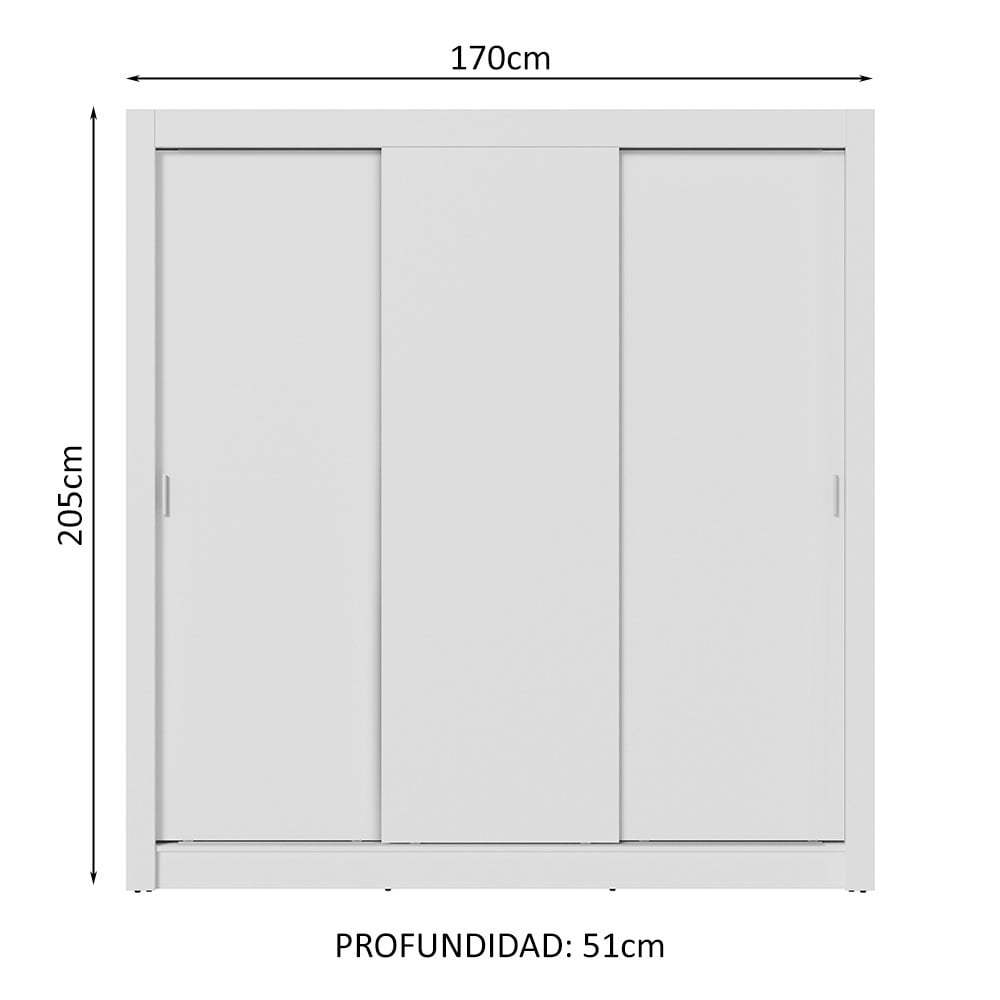 Ropero Clóset Madesa 3 Puertas BB 02