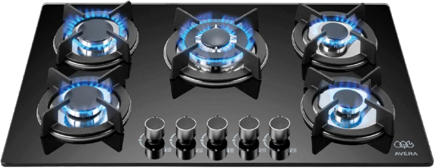 Combo Parrilla de Gas 5 Quemadores VT5, Campana Cocina para Isla 76 cm CEN76C, Horno de GAS NATURAL Empotrable HE01NAT AVERA