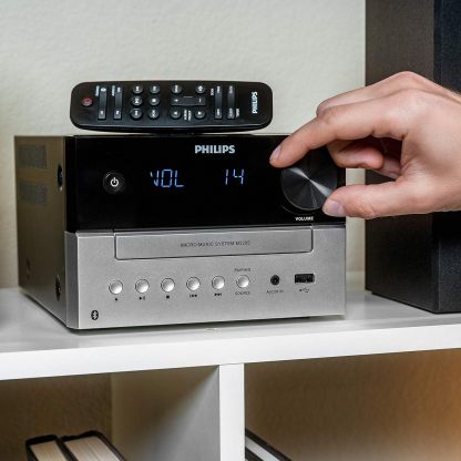 Philips Sistema estéreo doméstico Bluetooth con reproductor de CD, transmisión inalámbrica, MP3, USB, entrada de audio, radio FM, 15 W, sistema de sonido micro musical-----Cable de alimentación