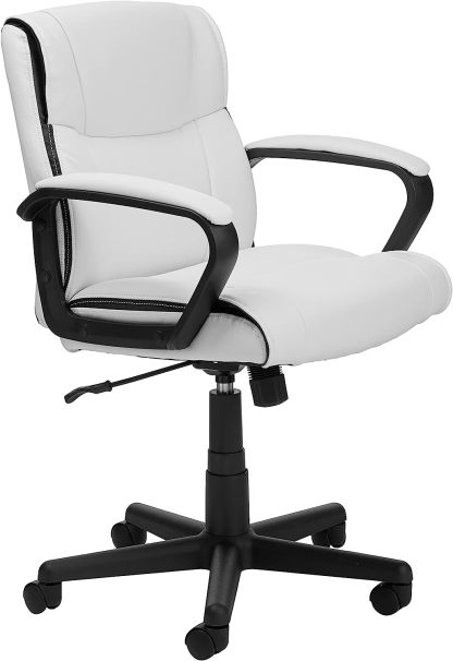 Silla ergonómica de escritorio de oficina con reposabrazos, altura e inclinación ajustable, giro de 360 grados, capacidad de 124 kg