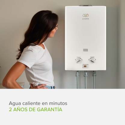 Calentador de Agua 6 Litros AVERA Boiler de Paso Gas Natural para 1 Servicio AVERA C6LNAT Calentador de Paso Uso Exclusivo Gas Natural