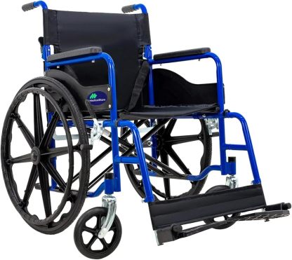 MEDICAL STORE Silla De Ruedas Ligera Adulto Mayor Todo Terreno Traslado Plegable Compacta Con Freno De Mano Rehabilitación Con Descansa Pies Abatible