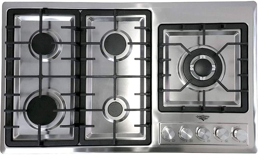 Gutstark Estufa Parrilla Acero Inoxidable A Gas 5 Quemadores Empotrable Hogar Cocina Gas Lp Gas Natural