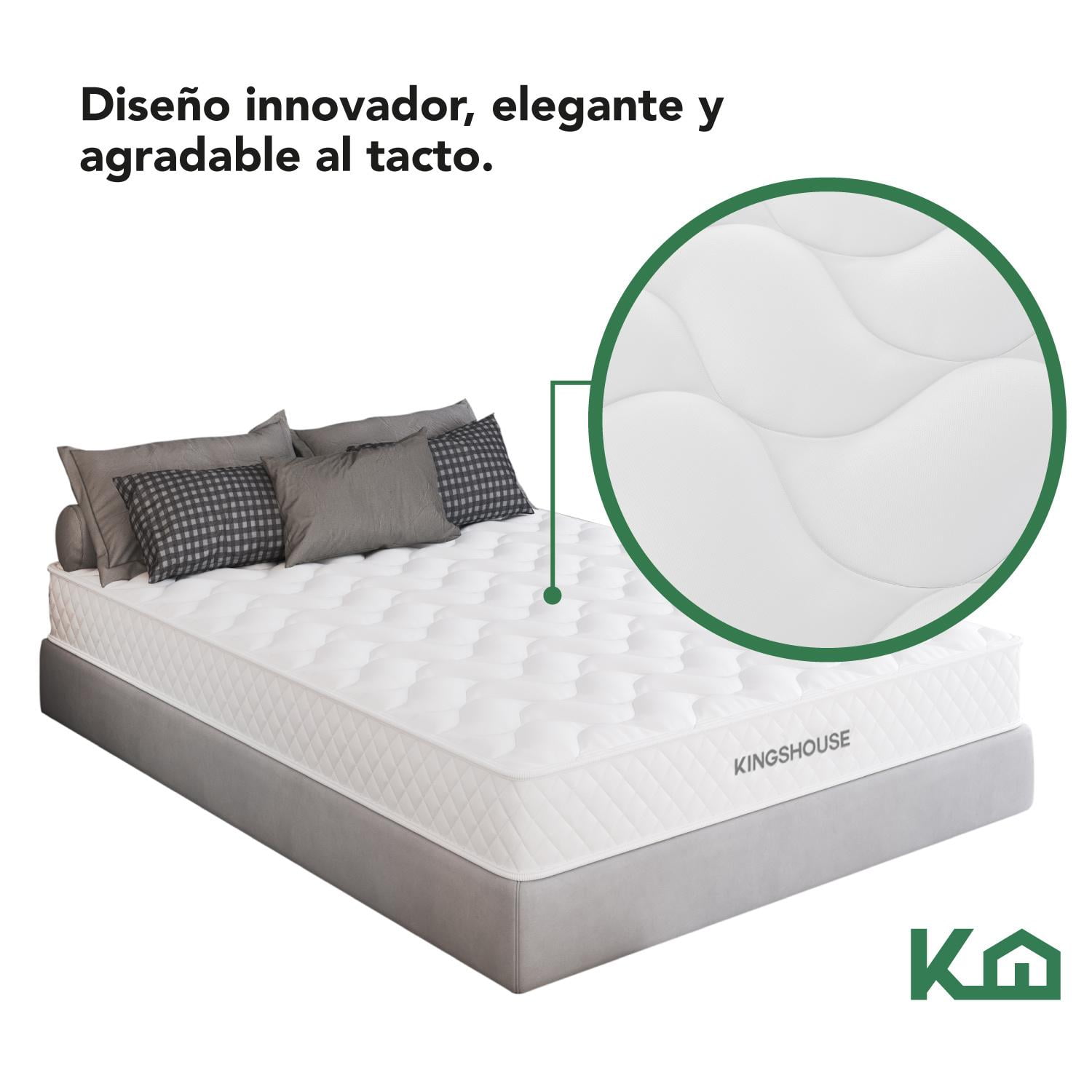 Colchon Matrimonial En Caja 15cm Alto KingsHouse blanco Kingshouse KHCESPMB