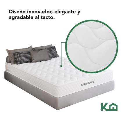 Colchon Matrimonial En Caja 15cm Alto KingsHouse blanco Kingshouse KHCESPMB
