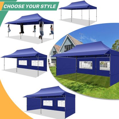 COBIZI - Toldo desplegable de 10 x 20 Pulgadas con 6 Paredes Laterales, toldo Impermeable para Eventos al Aire última intervensión, UPF 50+ cenador portátil para Fiestas, Playa, Camping, Boda,