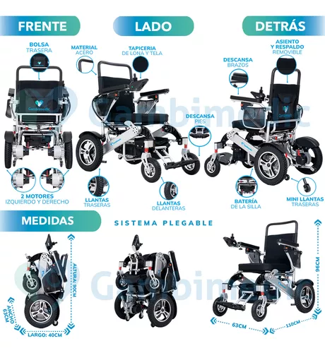 Silla De Ruedas Electrica Plegable Aluminio Ligera Portatil
