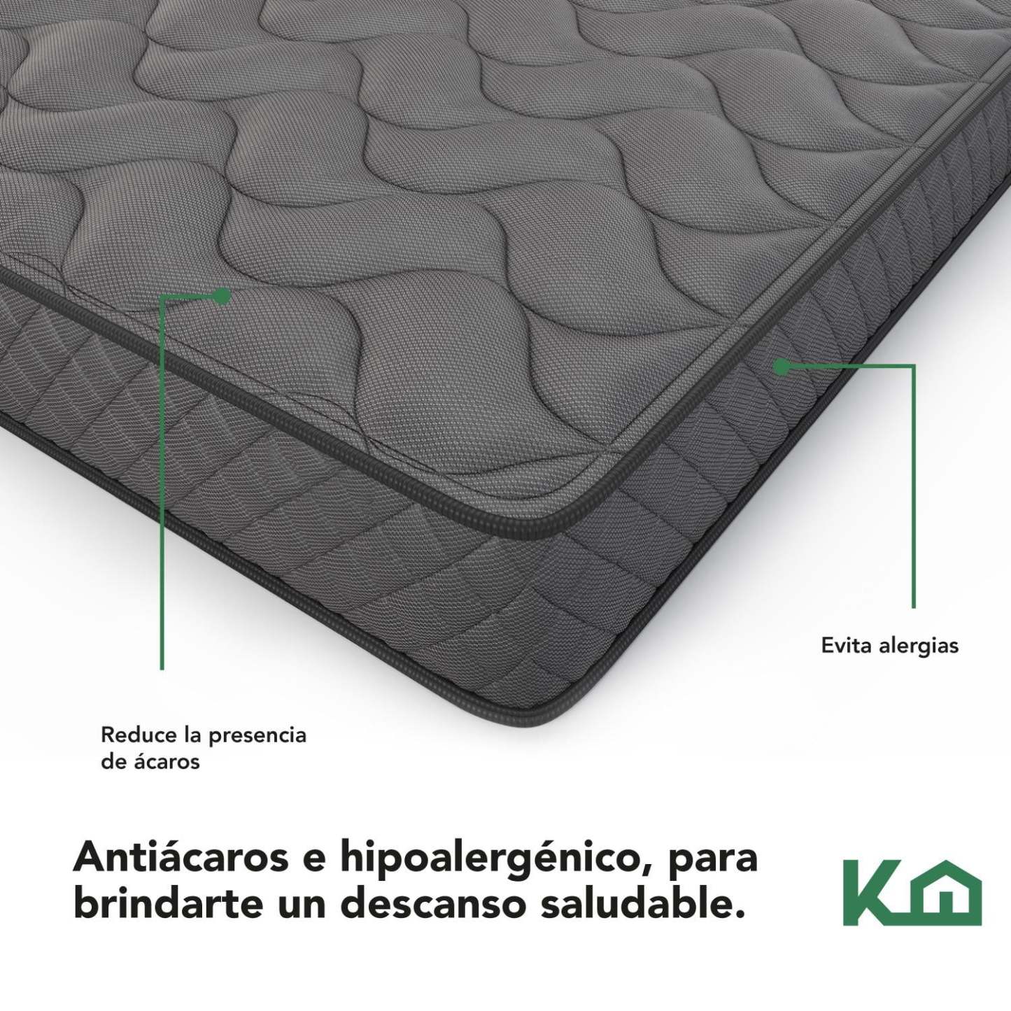Colchon Matrimonial En Caja 15cm Alto KingsHouse blanco Kingshouse KHCESPMB