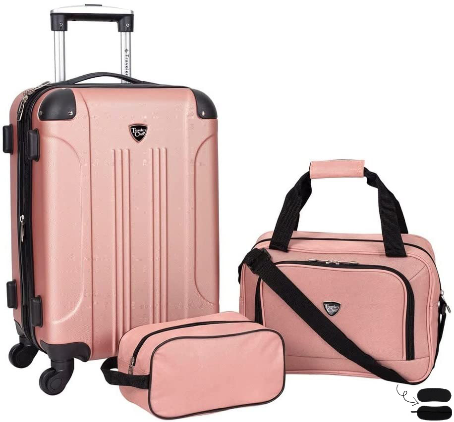 Equipaje giratorio extensible duro de Travelers Club Chicago-----Máscara para ojos