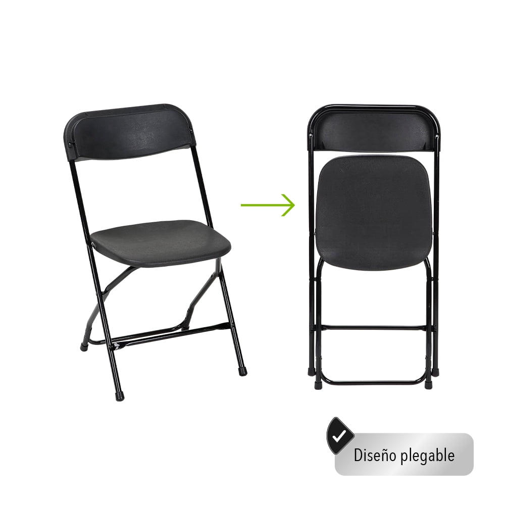 SET DE 10 SILLAS PLEGABLES PARA EVENTOS COLOR NEGRO GARDECOR