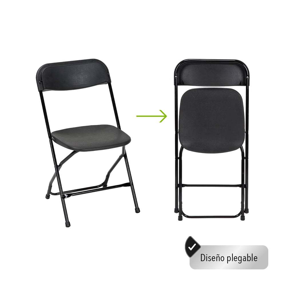 SET DE 10 SILLAS PLEGABLES PARA EVENTOS COLOR NEGRO GARDECOR