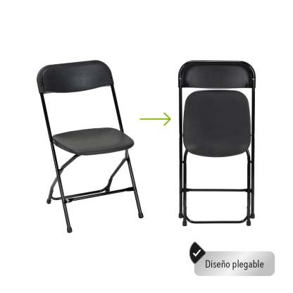 SET DE 10 SILLAS PLEGABLES PARA EVENTOS COLOR NEGRO GARDECOR