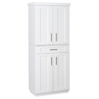Armario con puertas y cajones, estantería ajustable.