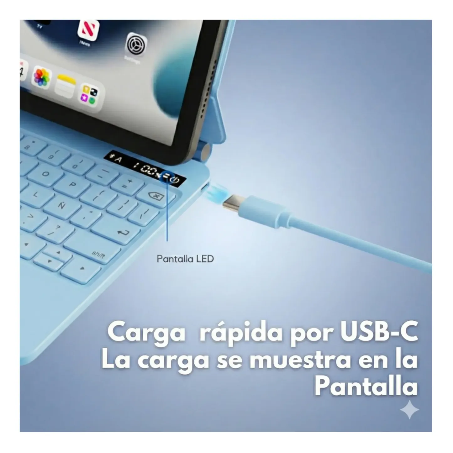Mr. Gadgets Keyboard Case Pro Compatible Para iPad Funda Teclado Rgb En Español Ñ Magnética Teclado Mágico Conexión Inalambrica