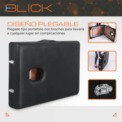 Cama De Masaje Plegable Portátil Profesional 120kg Blick
