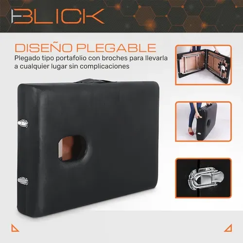 Cama De Masaje Plegable Portátil Profesional 120kg Blick