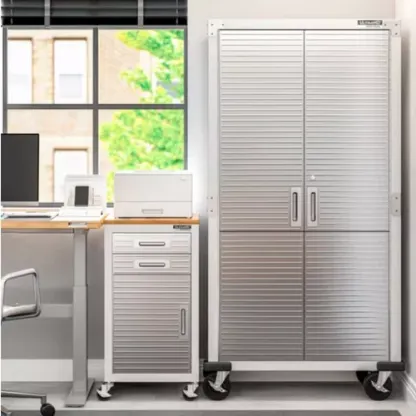 Gabinete De Almacenaje Alto Con Ruedas Acero Inoxidable Msi